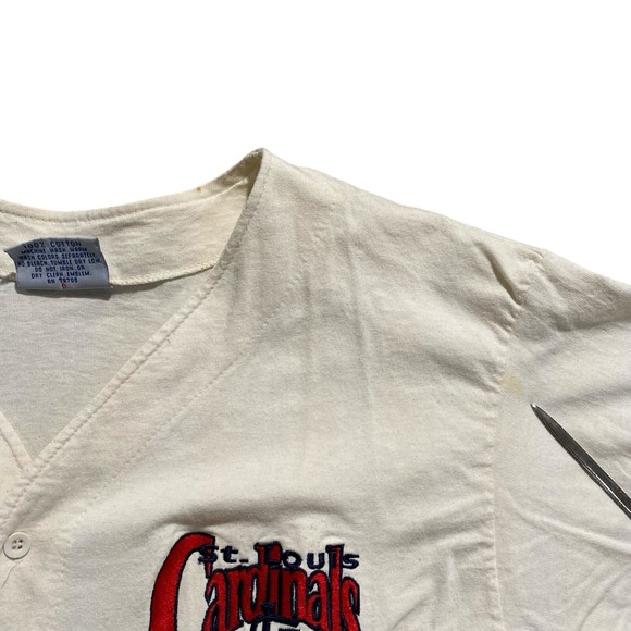 VINTAGE St. Louis Cardinals The Game Jersey Men's Large White 90s Grunge Skater - Picture 5 of 9